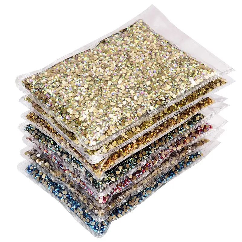 14400 pz 2088 Flatback Non Hotfix Strass 16 sfaccettature tagliate cristallo di vetro rotondo diamante Strass Bulk per il vestito