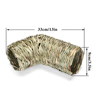 Tunnel durable en herbe naturelle pour hamster, cachette pour petits animaux, jouet à mâcher solide pour cochon d'Inde, chinchilla, hérisson, lapin, cage