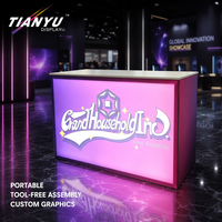 Comptoir portable pliable avec éclairage LED SEG pour salon professionnel, table promotionnelle pop-up en tissu pour exposition