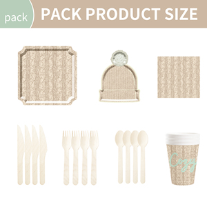 DAMAI Wholesale Paper Plate Set Disposable Paper Plate Cup Banner Knife and Fork Spoon Set for Party - Product Image 6