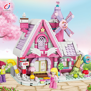 Chengji tự làm ngôi nhà mơ ước nhà nhỏ khối xây dựng mô hình lắp ráp 614 cái khối xây dựng hoạt hình nhà nhỏ đồ chơi - Product Image 4