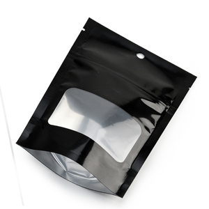 Bolsas de Mylar Negras Mate Impresas Personalizadas, Bolsa de Aluminio con Cierre Hermético y Ventana Transparente para Alimentos - Product Image 3