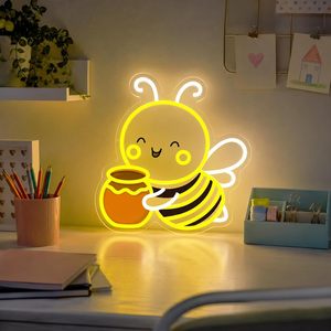 Bee Neon Letreros Neon LED indoor hanging ambient light shop <b>sign</b> wall decoration light entrance indicator light luminous <b>sign</b> - Product Image 4