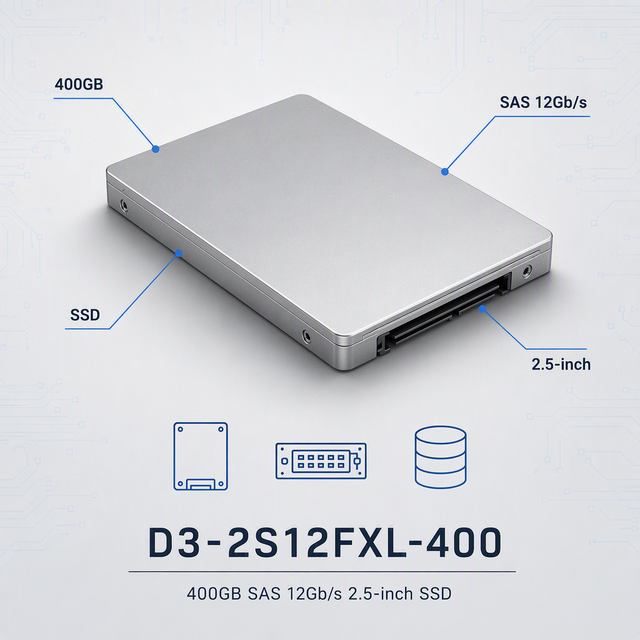 D3-2S12FXL-400 400GB SAS 12Gbps Internal SSD 2.5 Inch Enterprise Server Data Center Storage Virtualization