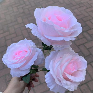 ดอกกุหลาบขนาดใหญ่ L-434 รุ่นแอนนาโรส สีขาว ดอกไม้ประดับโต๊ะ 3 หัว กุหลาบขาวประดิษฐ์สำหรับตกแต่ง - Product Image 4