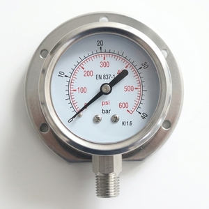 Manomètre à filetage en acier inoxydable de haute qualité NTP1/8 -1~0~600psi pour eau, hydraulique et gaz, idéal pour Bourdon - Product Image 2