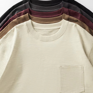 T-shirt da <span class=keywords><strong>uomo</strong></span> alla moda in cotone 100% tinto in filo, pesante, oversize, traspirante, personalizzabile, a <span class=keywords><strong>mezza</strong></span> <span class=keywords><strong>manica</strong></span>, tinta unita, 310 grammi, all'ingrosso - Product Image 1