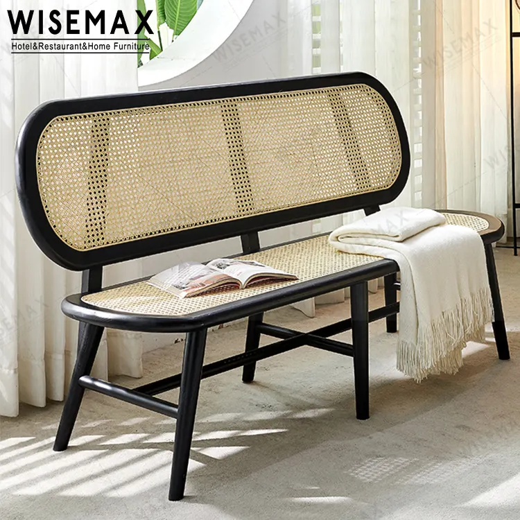 WISEMAX FURNITURE Maison intérieur extérieur patio meubles de jardin en osier chaise longue café causeuse balcon banc en rotin