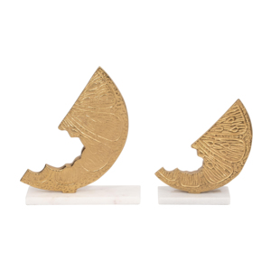 Sculture a Forma di Luna Crescente in Metallo a Forma di Limone per Decorazione Casa, Bagno, Ufficio, Soggiorno, Esposizione su Scaffale, Arte Moderna - Product Image 1