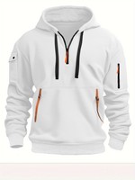 RUIQUWIN 2025 Automne Hiver Sweat à Capuche Sport Homme avec Fermeture Éclair, Veste à Multi-Poches, Haut d'Entraînement Personnalisable