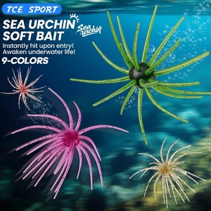 WildTrek Esca Morbida Galleggiante a Forma di Riccio Marino in TPE, Esca Bionica in Silicone a Tentacolo, Accessorio Versatile per la Pesca di Spigola e Trota - Product Image 1