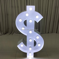 FURUN usine grand métal LED numéro croix en forme de coeur grand chapiteau lettre allumer des symboles pour la décoration d'anniversaire de mariage