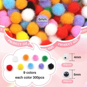 พู่ปอมปอมสีเดียวขนาด 8 มม. 10 ม. 25 มม. 30 มม. สีขาว สีแดง ขนาดเล็ก สำหรับงานประดิษฐ์ DIY งานศิลปะ งานฝีมือ และตกแต่ง - Product Image 4