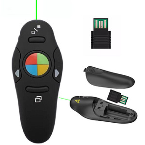 Puntero Presentador Inalámbrico 2.4G con Láser para Presentaciones PPT, Enseñanza y Conferencias, Material ABS Negro - Product Image 1