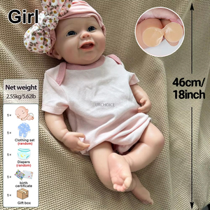 Poupées réalistes de 18 pouces, corps souple, grandes poupées pour filles, peinture 3D, peau de bébé, comme une poupée reborn pour tout-petits, jouets - Product Image 6