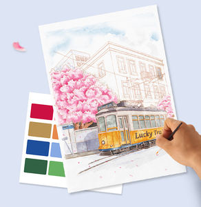 Trend ing DIY Aquarell Malerei Kunst Set Buntes Zeichnen und Malen Papier mit Pinsel für Anfänger und Profis - Product Image 2