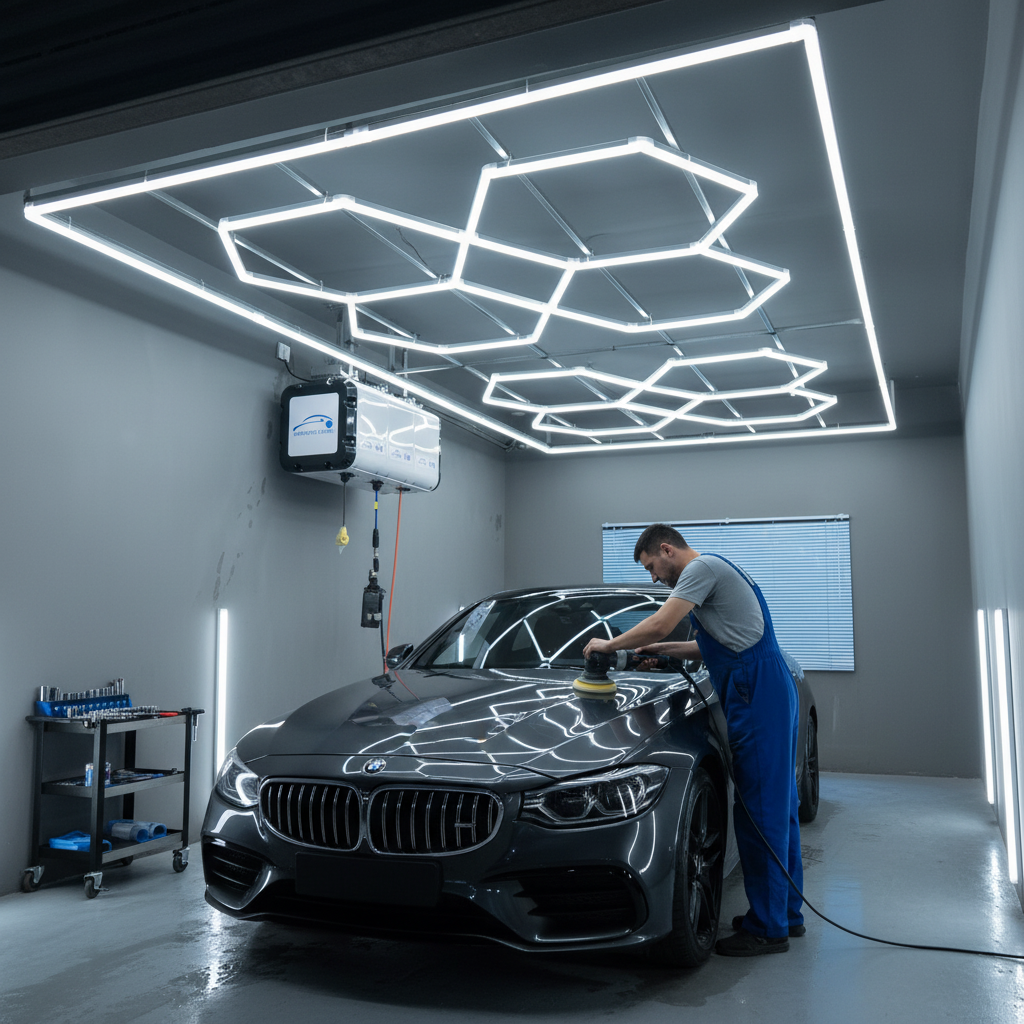 Discount 110lm/w LED Working Light for Car Workshop CRI>90 Hexagon Detailing Automobile Service Light
