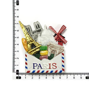 Vente en gros transfrontalière de souvenirs de voyage français, artisanat décoratif, aimants en résine peints, autocollants de réfrigérateur 7-9cm, style européen - Product Image 6