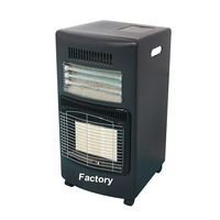 Chauffage portable gaz-électrique avec ventilateur 2-en-1, infrarouge, 3 brûleurs, autoportant, pour intérieur, télécommande