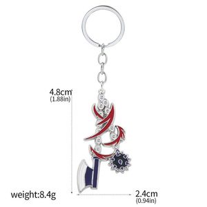 พวงกุญแจอนิเมะญี่ปุ่น คิเมทสึ โนะ ไยบะ พวงกุญแจโลหะพร้อมดาบนิจิรินสำหรับกระเป๋าเป้ - Product Image 6