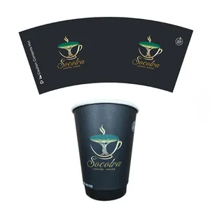 Cetak kustom sekali pakai 12oz 16oz 20oz pe dilapisi kertas kopi kipas desain