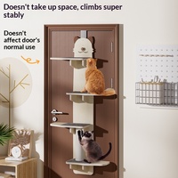 Arbre à chat mural à 4 niveaux avec étagères et griffoir en sisal, gain de place, pour usage quotidien, pack produit