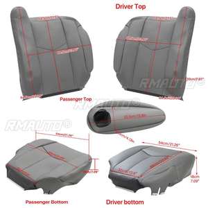 Fundas para Asientos de Coche, Cubierta Superior e Inferior del Reposabrazos para Conductor y Pasajero, Color Gris, para Chevy Silverado 1500-2500 2003 2004 2005 2006 - Product Image 2