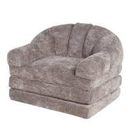 Fauteuil d'appoint moderne en bouclette moelleuse, emballé en rouleau compressé, pour appartement, salon ou mobilier de séjour