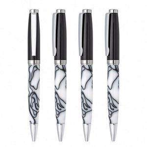 Business Luxury Acrylic Body Silver Trim Personalized Logo Metal Ball <b>Pen</b> Gift for Men - Product Image 1