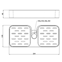 Porte-savon double creux pour salle de bain, boîte à savon, support mural adhésif, porte-savon en plastique ABS, vente en gros