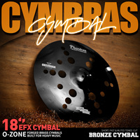 Cymbale de gong artisanale professionnelle en acier noir de haute qualité avec trous, accessoire de batterie à effets spéciaux de 18 pouces PD
