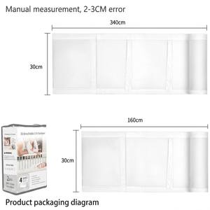 Barrière de lit pour tout-petit, pare-chocs en maille respirante, doublure de lit pour la sécurité des nouveau-nés, protection rembourrée douce, motif étoile, 2 pièces - Product Image 2