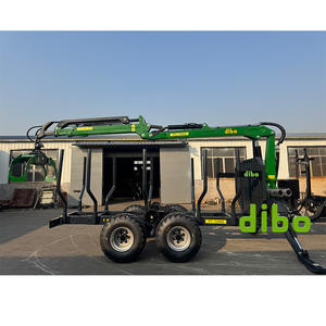 Remorque forestière <span class=keywords><strong>DIBO</strong></span> certifiée TUV CE, capacité de chargement de 14 tonnes, 12 tonnes, 10 tonnes, avec grue pour le transport de bois de chauffage et de grumes - Product Image 4