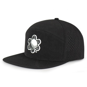 Unisex phẳng vành da tùy chỉnh vá Logo 6 Bảng điều chỉnh mũ thể thao polyesters gorras laser cắt lỗ người đàn ông <span class=keywords><strong>Snapback</strong></span> <span class=keywords><strong>cap</strong></span> - Product Image 5
