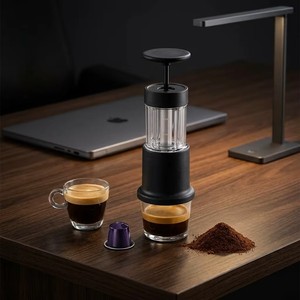 Machine à expresso manuelle 2 en 1, 120 ml, en acier inoxydable, pression de 10 à 15 bars, compatible avec les capsules et le café moulu - Product Image 5