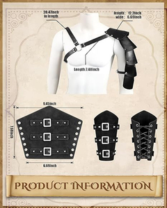 Conjunto de 8 Piezas de Disfraz Renacentista para Hombre, Camisa Medieval Vikinga, Pantalón, Cinturón, Capa, Brazalete, Bolsa para Espada, para LARP Vikingo, Cosplay - Product Image 6