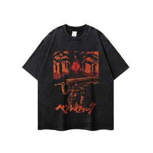 T-shirt en coton streetwear, style Harajuku japonais, imprimé anime, manches longues, respirant, pour homme et femme, coupe ample, streetwear hip-hop - Product Image 3