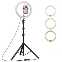 OldShark - Dimmable Selfie LED Ring Light, 2 m Tripod Stand