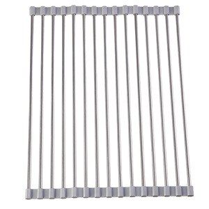 ชั้นวางจานสแตนเลสแบบพับได้สำหรับอ่างล้างจาน สำหรับวางจาน ชาม ผลไม้ ผัก ชั้นวางแบบยืดหดได้ - Product Image 5