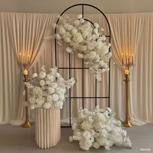 Ensemble de fleurs artificielles pour allée de mariage, roses blanches laiteuses et gypsophile, décoration de cérémonie, accessoire photo, arrangement floral - Product Image 2