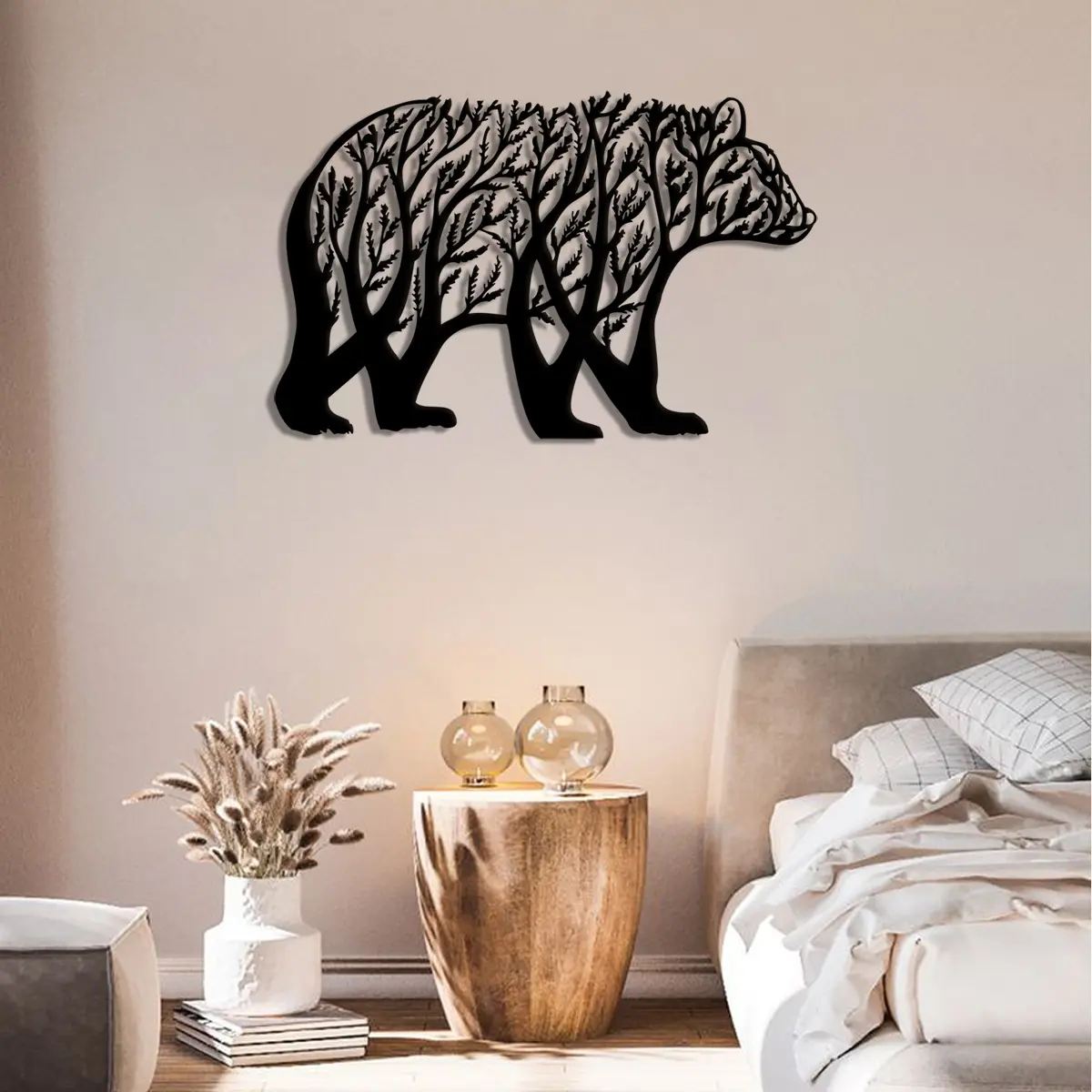 YJL Alta Qualidade Metal Wall Decoração Único Urso Marrom Design silhueta Metal Art Decoração Da Parede De Metal Personalizado