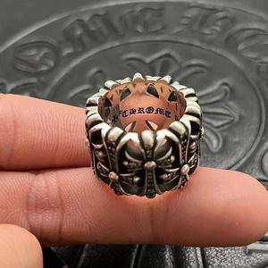 Wholesale <b>Cross</b> Vintage Punk Hip Hop Retro Style Zircon Rhinestone Eternity Band <b>Ring</b> Gothic Unisex Wedding 925 <b>Silver</b> Chrome - Product Image 6