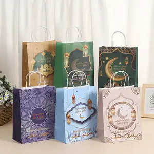 Eid Mubarak Gift Bags Decoration Handbag Companion Gift Paper Bag 2024 Ramadan Decoration Eid Al Packages Supplies