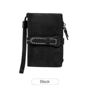 Women's Fashion PU Leather Frosted Zipper <b>Wallet</b> Long Card Holder Ladies Purses <b>Trifold</b> Money Clip Slim Feature Polyester Logo - Product Image 2