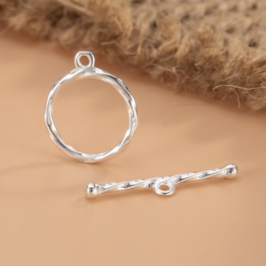 Sept usines de bijoux proposent des fermoirs ronds en argent S925 de 10 mm pour bracelets et colliers DIY. - Product Image 2