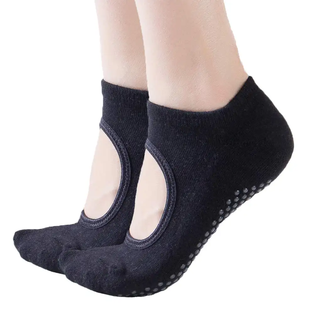 New Arrived Yoga Socks Women Toeless Yoga Pilates Socks Open Toe Non Slip Sport Socks For Pilates Dance Barefoot Workout