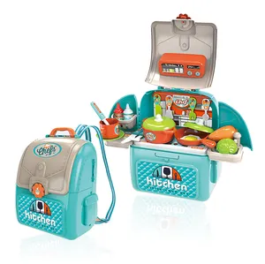 Kleine Miniatuur Huis Accessoires Keuken Speelgoed Set 2023 Draagbare Spelen Diy Mini Plastic Koken Koffer Speelgoed Keuken Voor Kinderen