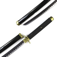 Épée en bois de bambou écologique unisexe de 104 cm pour cosplay d'anime One Piece Roronoa Zoro