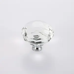Maniglia di cristallo trasparente di varie dimensioni di alta qualità di fabbricazione professionale