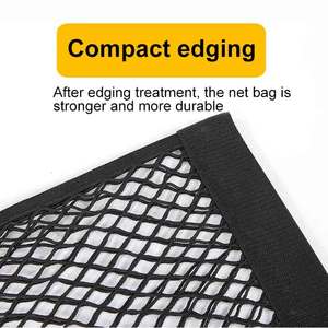 ตาข่ายจัดเก็บของติดผนังแบบมีกาวในตัว กระเป๋าใส่ของแบบพกพาสำหรับท้ายรถยนต์ SUV - Product Image 6